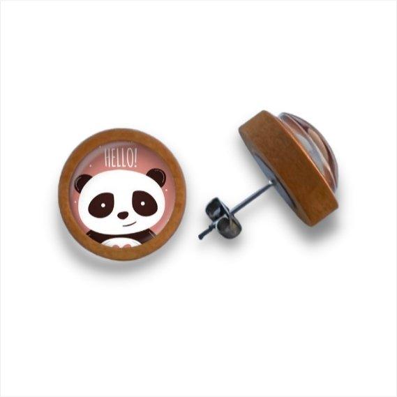 Tiere - rosa - Holzohrstecker mit Motiv - wood stud - Holzohrringe - Holzdeko und mehr
