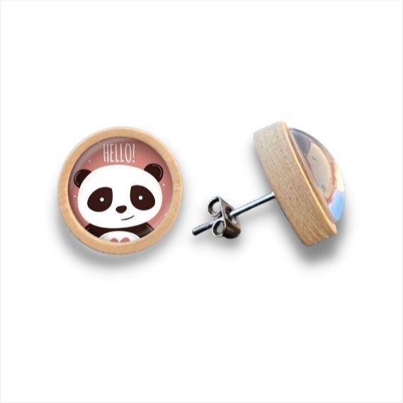 Tiere - rosa - Holzohrstecker mit Motiv - wood stud - Holzohrringe - Holzdeko und mehr