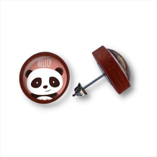 Tiere - rosa - Holzohrstecker mit Motiv - wood stud - Holzohrringe - Holzdeko und mehr