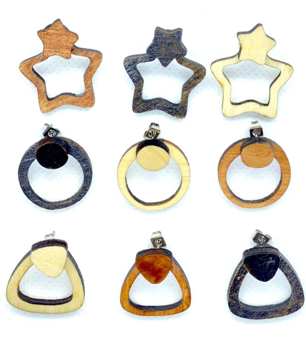 Trendsetter Ohrstecker - wood stud - Holzohrringe - Holzdeko und mehr