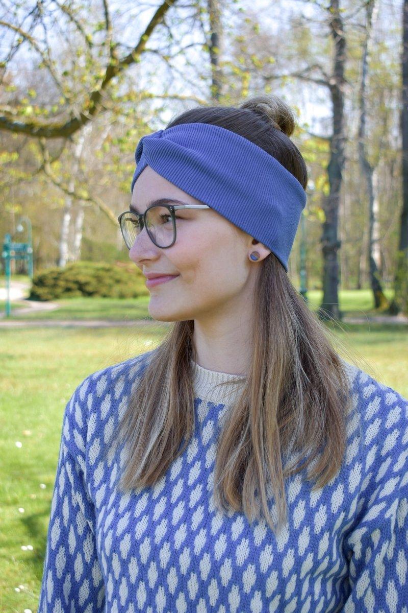 Twister Stirnband & Minis Bundle - blau - wood stud - Holzohrringe - Holzschmuck und mehr