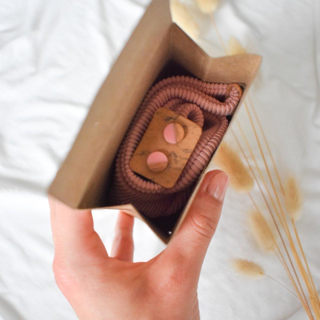Twister Stirnband & Minis Bundle - rosé - wood stud - Holzohrringe - Holzdeko und mehr