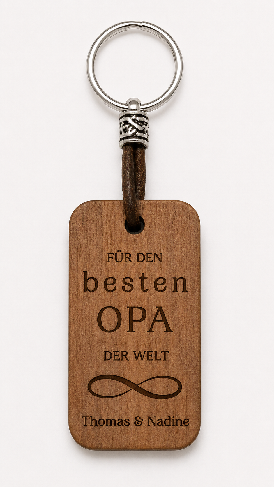 Personalisierter Holz-Schlüsselanhänger für den besten Opa der Welt mit Namensgravur
Holz-Schlüsselanhänger mit Gravur 