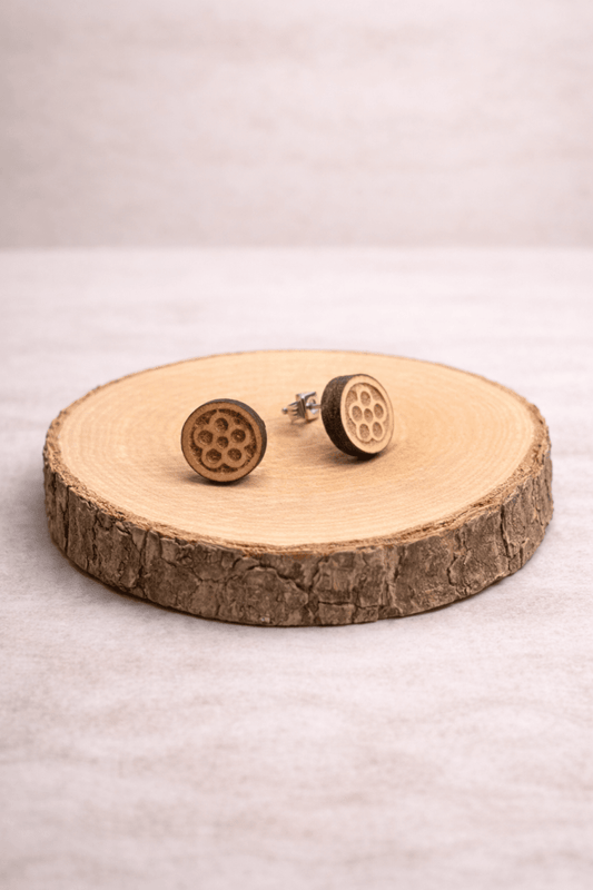 Blume Holzohrstecker - wood stud - Holzohrringe - Holzschmuck und mehr