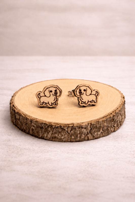 Dackel Holzohrstecker - wood stud - Holzohrringe - Holzschmuck und mehr