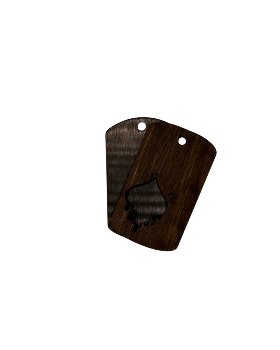 Dogtag - Kette Edelstahl & Holz – Schwarz - wood stud - Holzohrringe - Holzschmuck und mehr