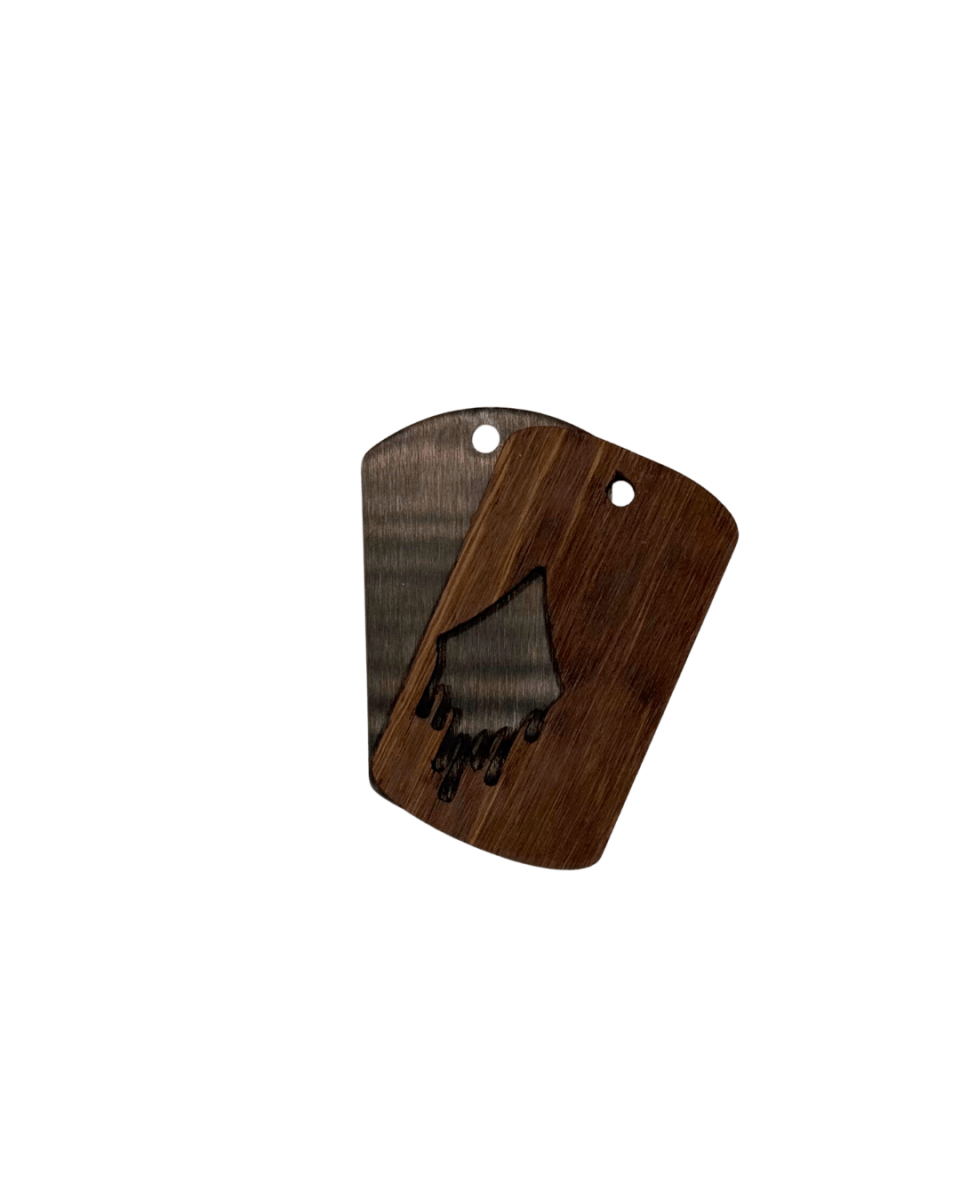 Dogtag - Kette Edelstahl & Holz – Schwarz - wood stud - Holzohrringe - Holzschmuck und mehr