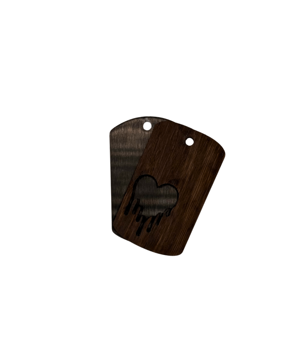 Dogtag - Kette Edelstahl & Holz – Schwarz - wood stud - Holzohrringe - Holzschmuck und mehr