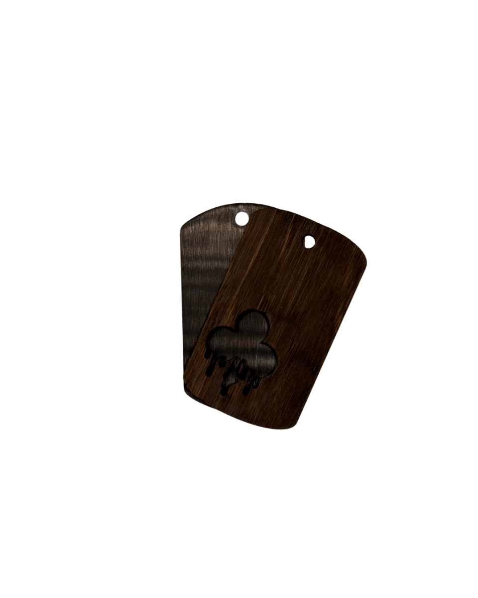 Dogtag - Kette Edelstahl & Holz – Schwarz - wood stud - Holzohrringe - Holzschmuck und mehr