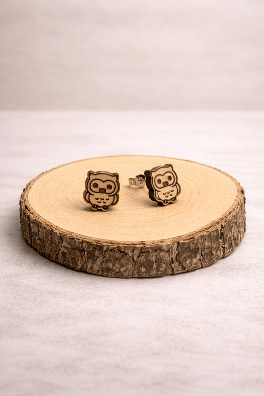 Eule Holzohrstecker - wood stud - Holzohrringe - Holzschmuck und mehr