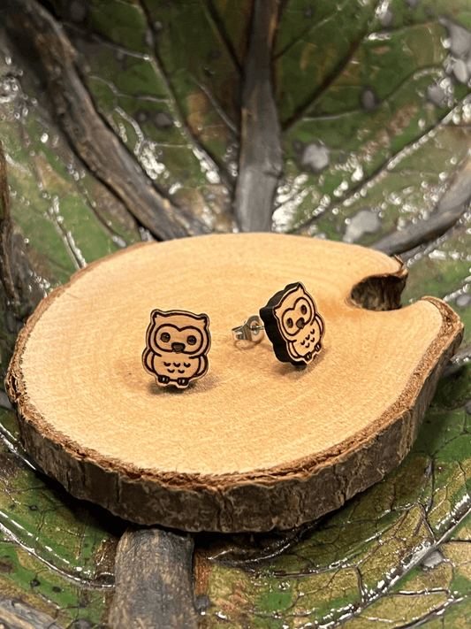 Eule Holzohrstecker - wood stud - Holzohrringe - Holzschmuck und mehr