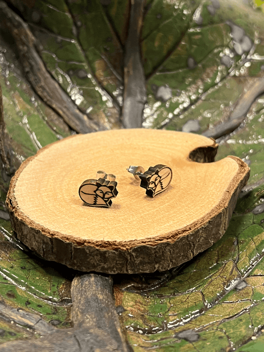 Fuchs Holzohrstecker - wood stud - Holzohrringe - Holzschmuck und mehr