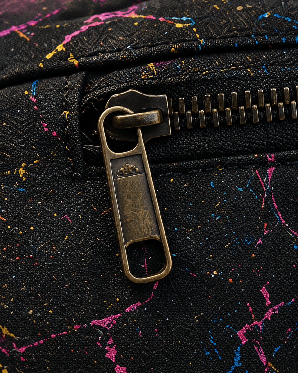Gürteltasche aus Kork – Schwarz - Bunt - wood stud - Holzohrringe - Holzschmuck und mehr