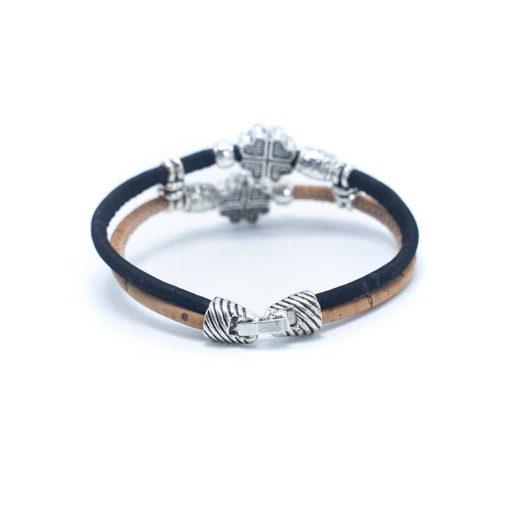 Kork Armband doppeltes Glück - wood stud - Holzohrringe - Holzschmuck und mehr