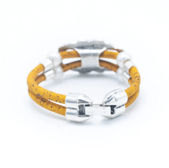 Kork Armband Frühlingskranz - wood stud - Holzohrringe - Holzschmuck und mehr