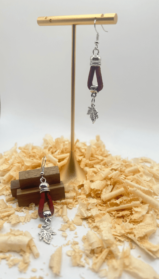 Kork Hängeohrringe elementa - wood stud - Holzohrringe - Holzschmuck und mehr