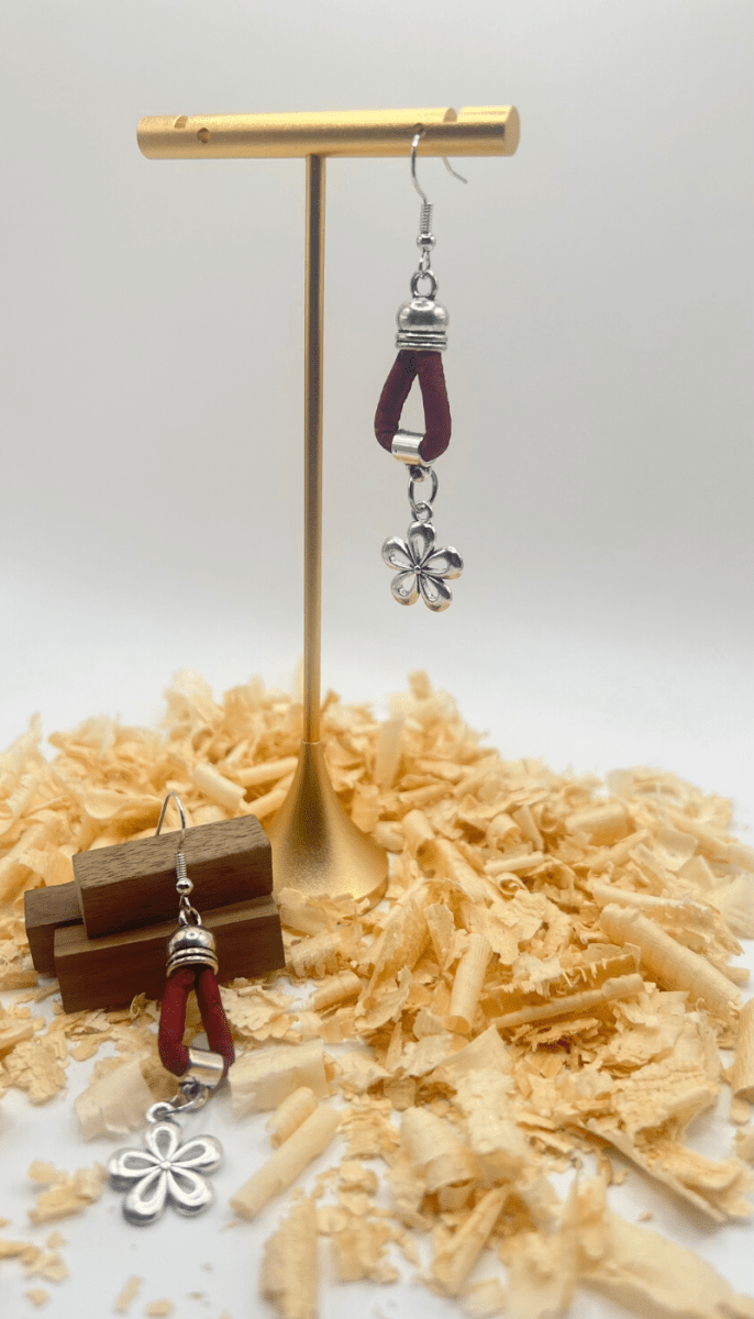 Kork Hängeohrringe forma - wood stud - Holzohrringe - Holzschmuck und mehr