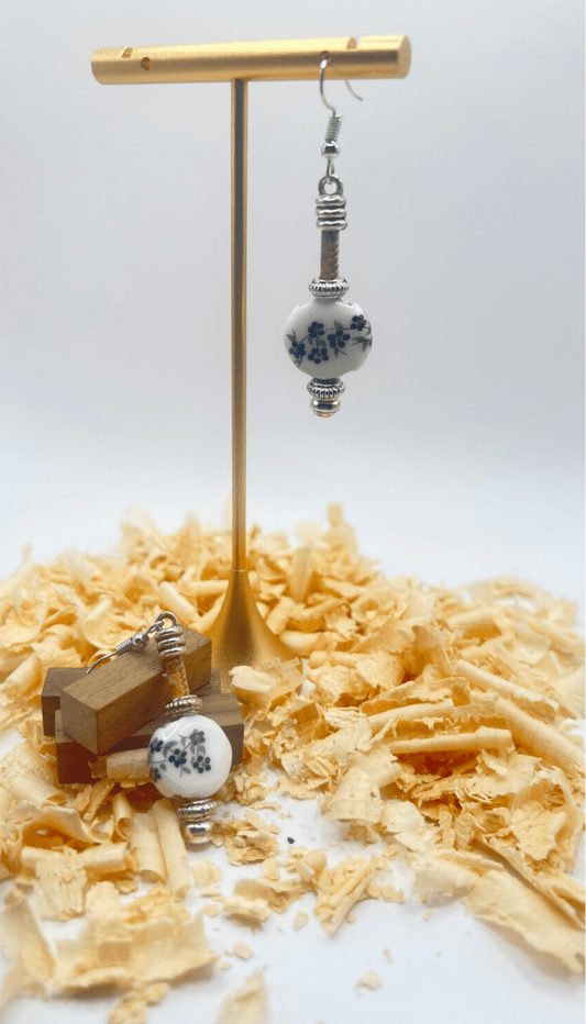 Kork Hängeohrringe natura - wood stud - Holzohrringe - Holzschmuck und mehr