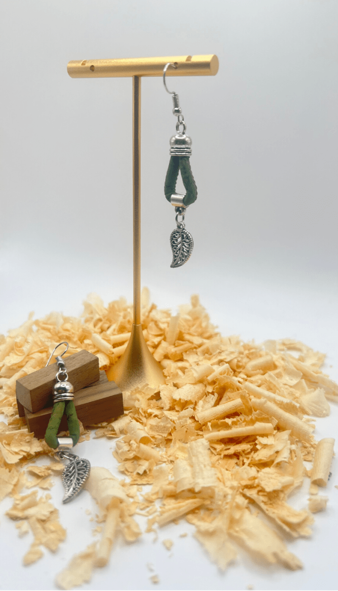 Kork Hängeohrringe terra - wood stud - Holzohrringe - Holzschmuck und mehr
