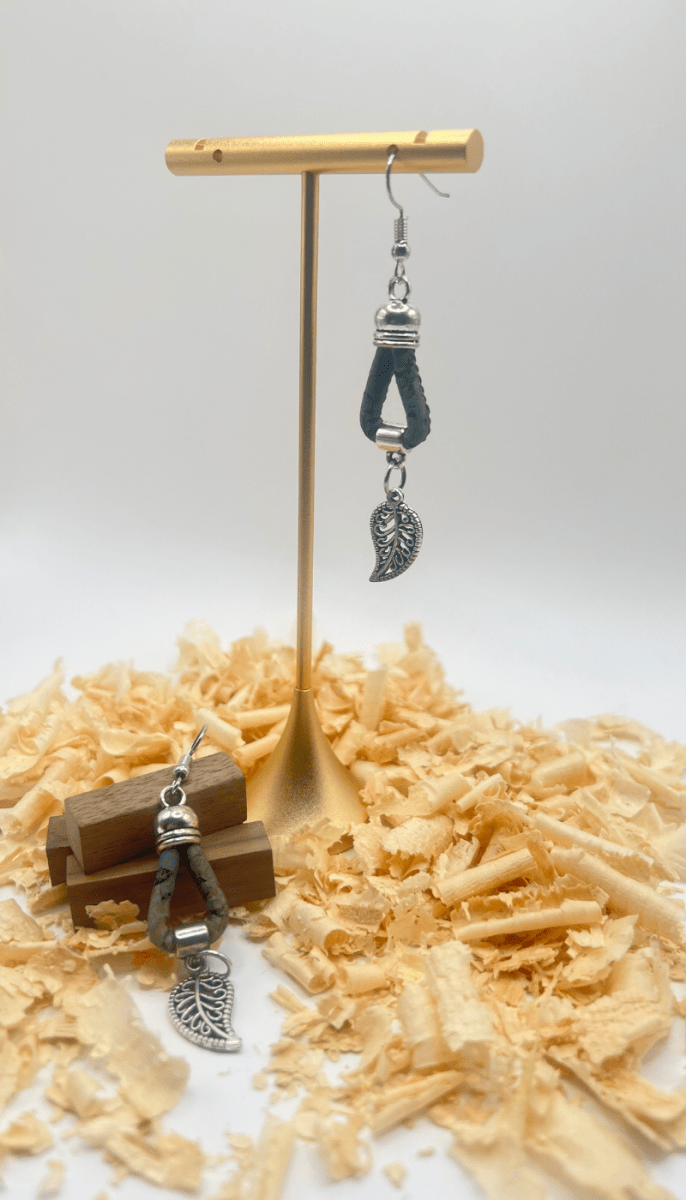 Kork Hängeohrringe terra - wood stud - Holzohrringe - Holzschmuck und mehr