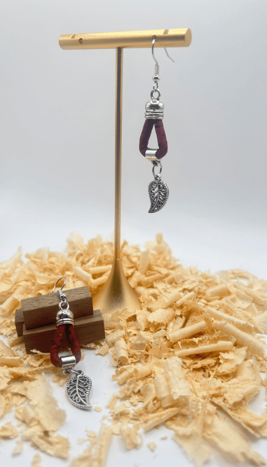 Kork Hängeohrringe terra - wood stud - Holzohrringe - Holzschmuck und mehr