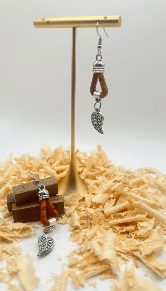 Kork Hängeohrringe terra - wood stud - Holzohrringe - Holzschmuck und mehr