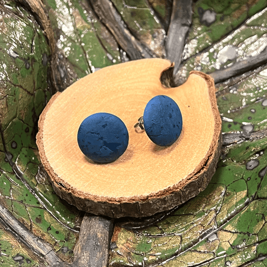 Korkohrstecker Azur - wood stud - Holzohrringe - Holzschmuck und mehr