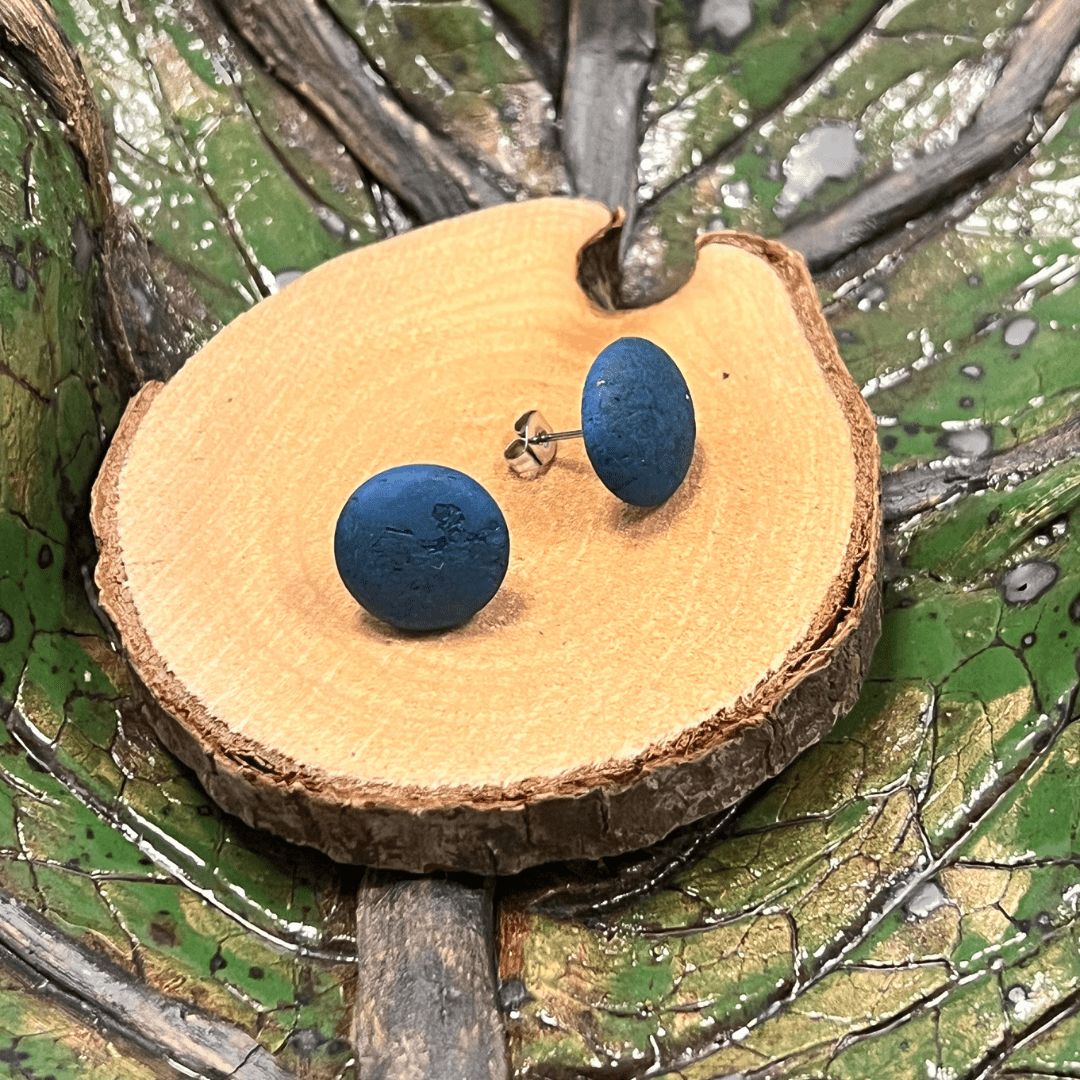 Korkohrstecker Azur - wood stud - Holzohrringe - Holzschmuck und mehr