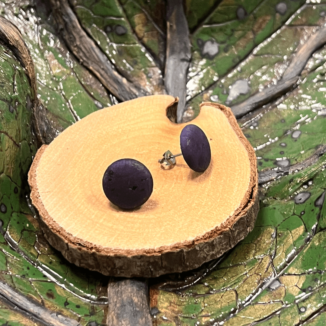 Korkohrstecker Brombeere - wood stud - Holzohrringe - Holzschmuck und mehr