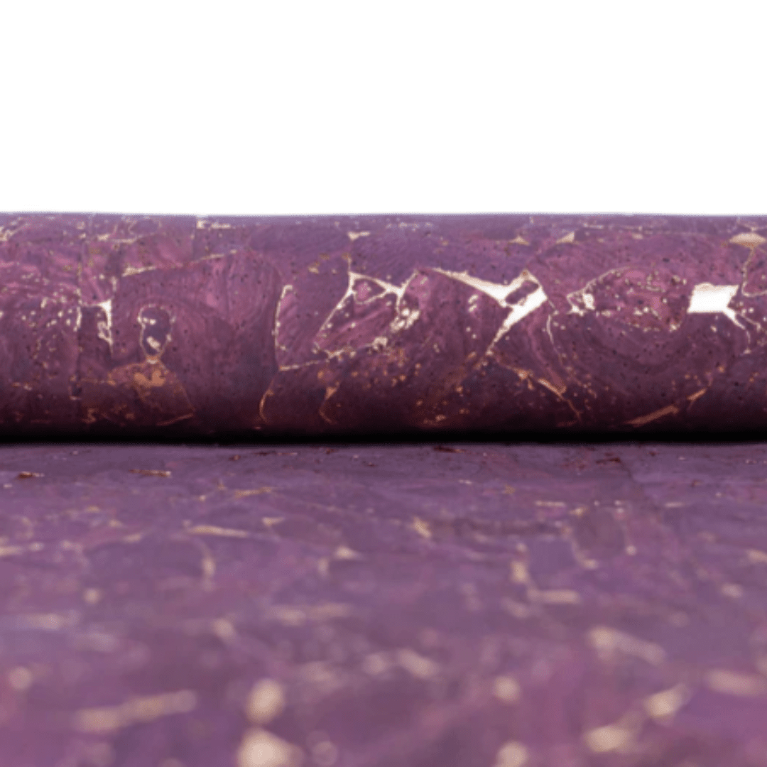 Korkohrstecker Burgund - Gold - wood stud - Holzohrringe - Holzschmuck und mehr