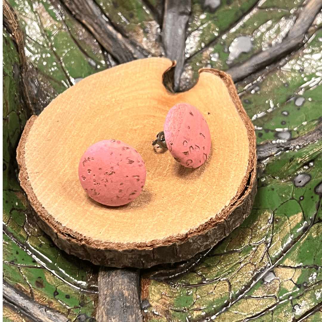 Korkohrstecker Flamingo - wood stud - Holzohrringe - Holzschmuck und mehr