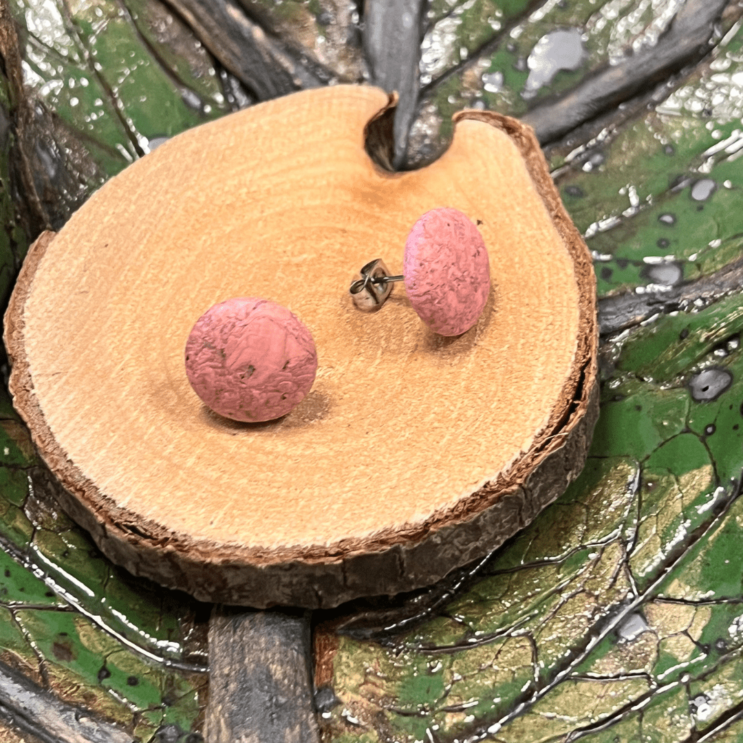 Korkohrstecker Flamingo - wood stud - Holzohrringe - Holzschmuck und mehr