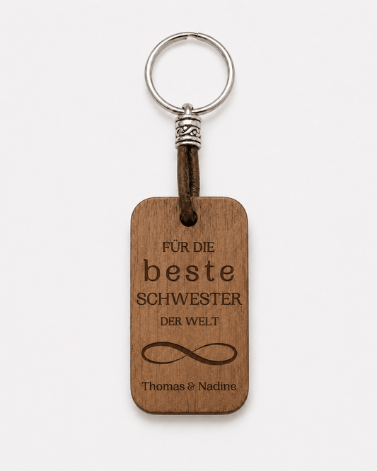 Personalisierter Holz-Schlüsselanhänger für Mama, Oma, Uroma & Schwester - wood stud - Holzohrringe - Holzschmuck und mehr