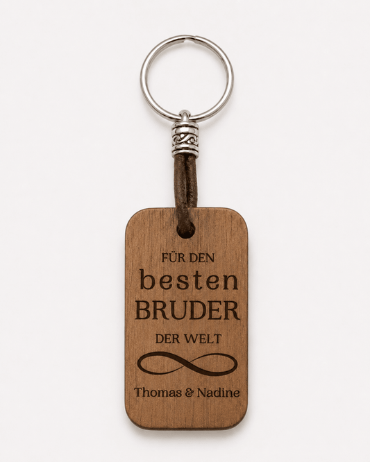 Personalisierter Holz-Schlüsselanhänger für Papa, Opa, Uropa & Bruder - wood stud - Holzohrringe - Holzschmuck und mehr