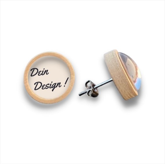 wood stud Dein eigenes Design -  Holzohrstecker mit Motiv wood stud