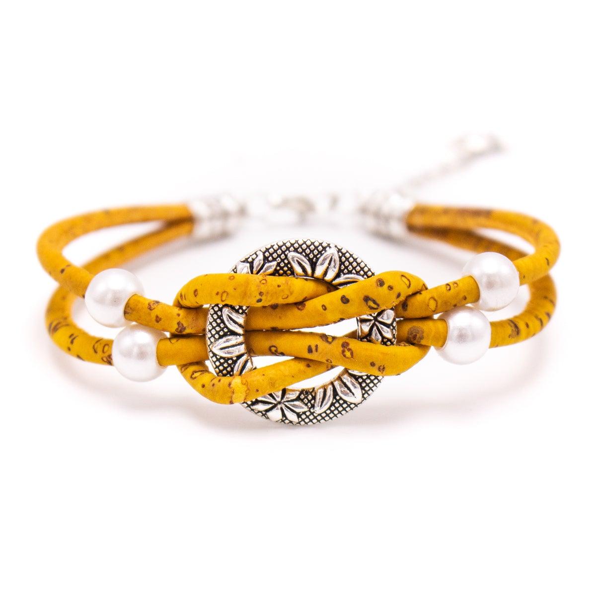 wood stud Kork Armband Unendlichkeits-Kreis wood stud